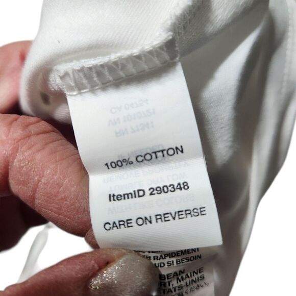 L.L. Bean White Shirt V Wrap Neck Medium Regular Long Sleeve Top Plain - Picture 4 of 10